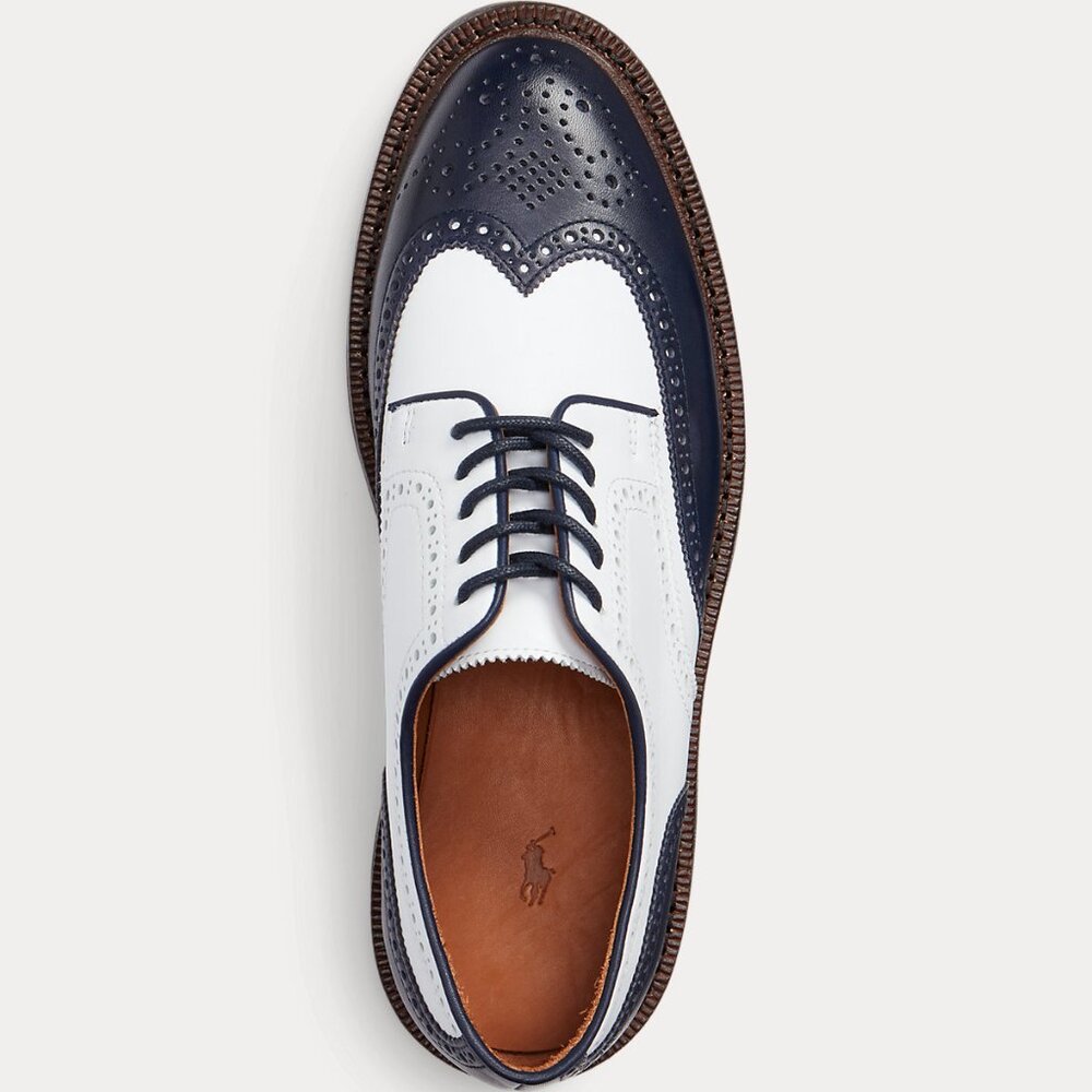 Polo Ralph Lauren Two-Tone Wingtip Calfskin Oxford - Picture 9 of 9